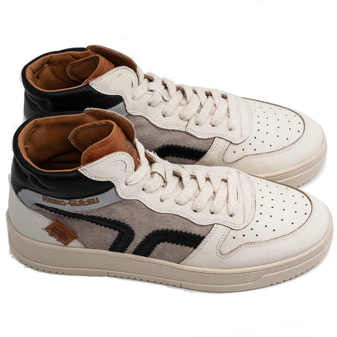 Kamo Gutsu Wit/Grijs Hoge Sneakers Dikke Zool